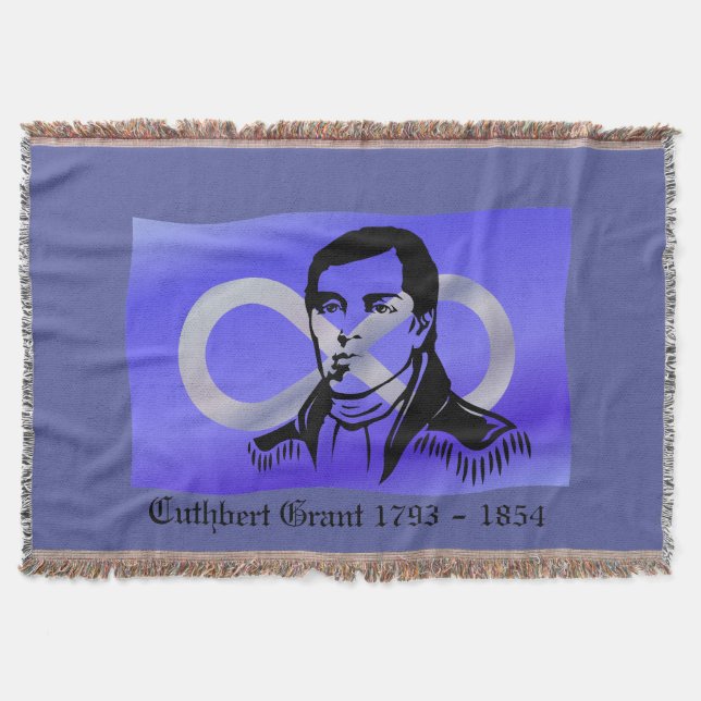 Metis Hero Blanket Cuthbert Grant Throw Blankets (Front)