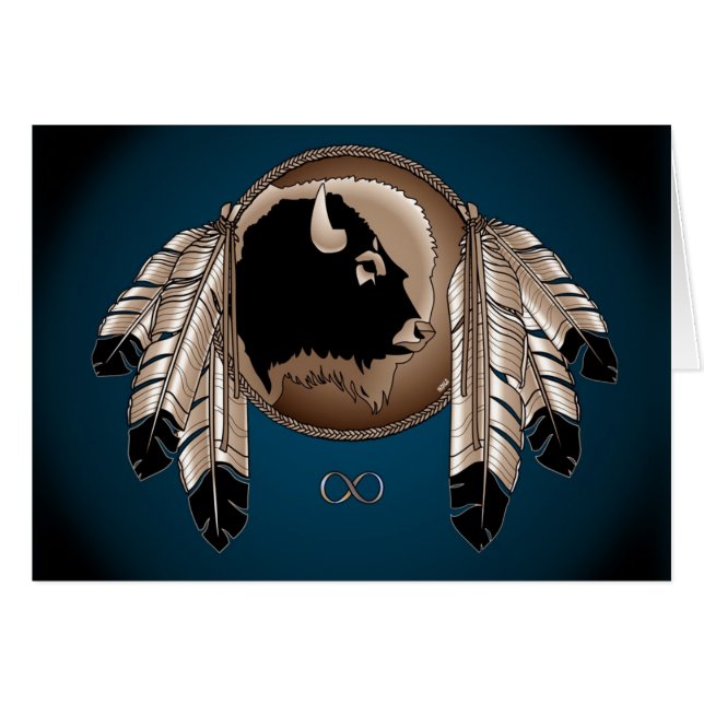 Metis Nation Card First Nations Wildlife Art Card (Front Horizontal)