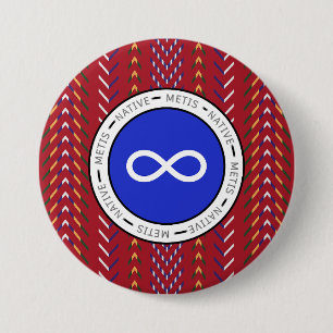 Métis Native Art 7.5 Cm Round Badge