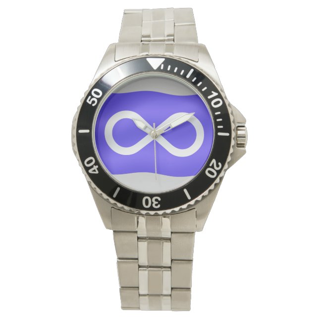 Metis Watch First Nations Flag Art Wrist Watch (Front)