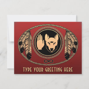 Metis Wolf Invitations Personalised Rebel Art Card