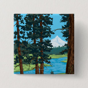 Metolius River Headwaters, Oregon 15 Cm Square Badge