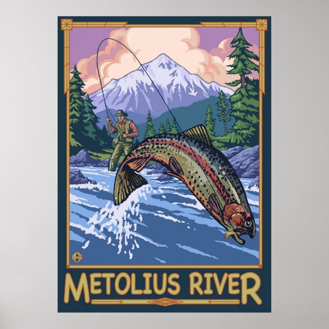 Metolius River, Oregon Fly Fishing Travel Poster (Front)