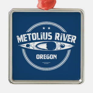 Metolius River Oregon Kayaking Metal Tree Decoration
