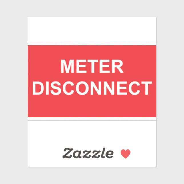 Metre Disconnect Sticker Label (Sheet)