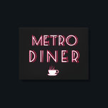 Metro Art Deco Diner Sign<br><div class="desc">Metro Art Deco Diner Sign Metro is a popular name for diners. This Diner sign in white, red and black is a perfect accessory for your stylish house. Art Deco was a pastiche of many different styles, sometimes contradictory, united by a desire to be modern in the early nineteenth century....</div>
