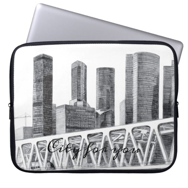 Metro bridge laptop sleeve (Front)