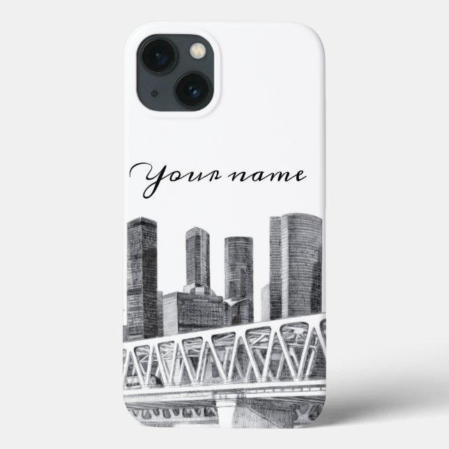 Metro bridge Pencil drawing Case-Mate iPhone Case (Back)