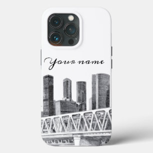 Metro bridge Pencil drawing iPhone 13 Pro Case