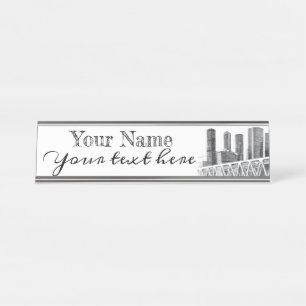 Metro bridge Pencil drawing Desk Name Plate