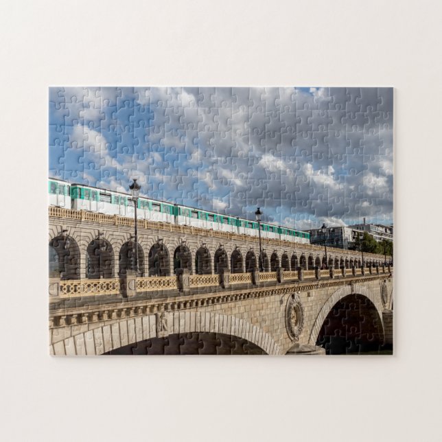 Metro crossing Bercy bridge - Paris, France Jigsaw Puzzle (Horizontal)