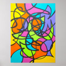 Metro Moon-Abstract Art Hand Painted