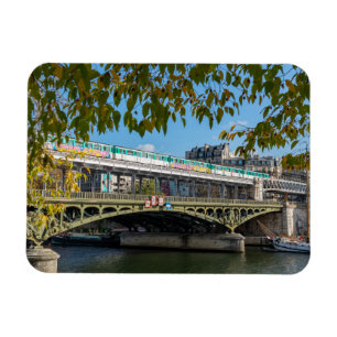 Metro on Bir-Hakeim bridge- Paris, France Magnet