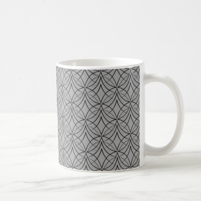 Metro Retro Mug, Light Grey Coffee Mug (Right)