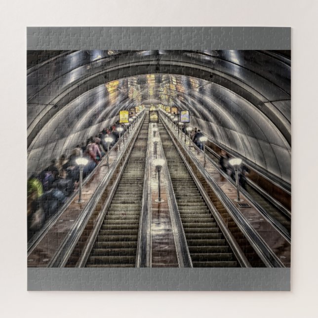Metro Stairs Escalator Jigsaw Puzzle (Vertical)