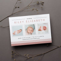Metro Stripe Birth Announcement | Rose