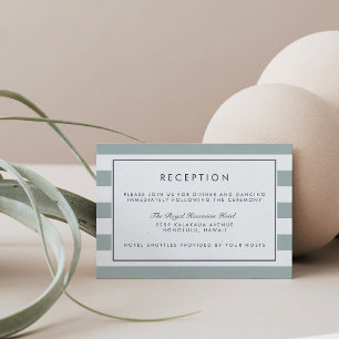Metro Stripe Reception Card   Greyed Jade