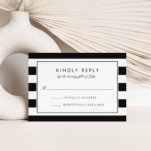 Metro Stripe RSVP Card Black