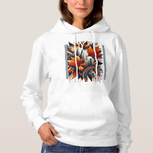 MetroFoliage Fusion; Urban Fall Fusion Design Hoodie