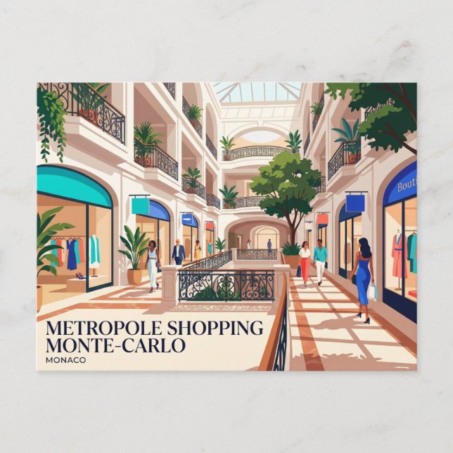 Metropole Shopping Monte-Carlo Monaco Postcard (Front)