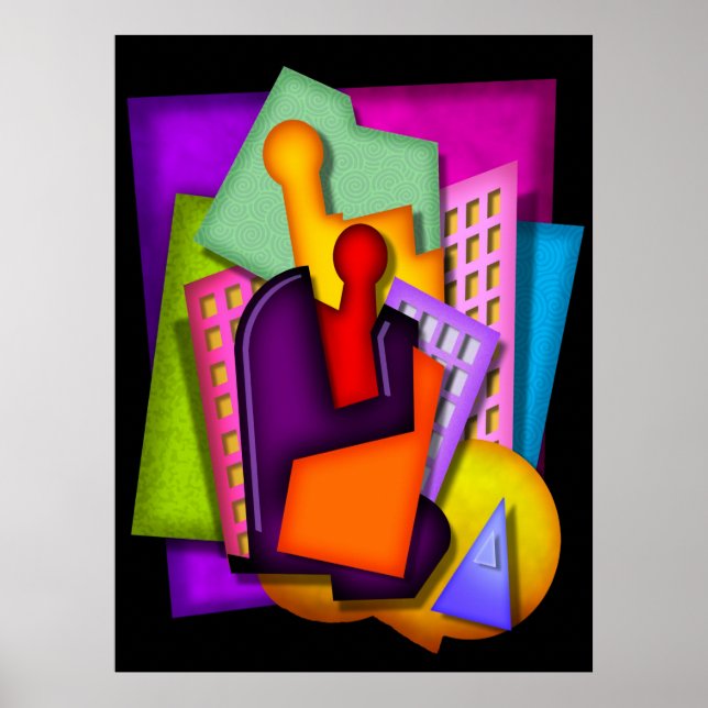 metropolis art deco abstract painting poster (Front)