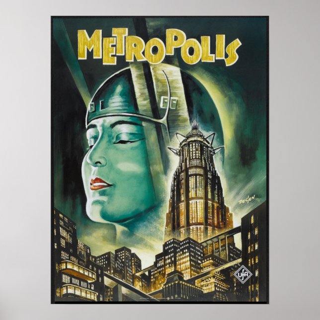 METROPOLIS Fritz Lang Sci-Fi Drama 1927 Old Film Poster (Front)