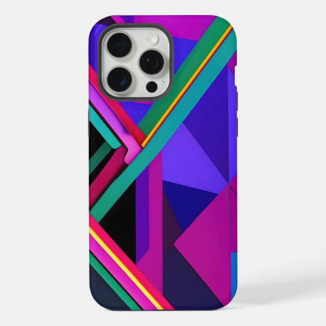 "Metropolis Grid: A Digital Reflection" iPhone Case (Back)