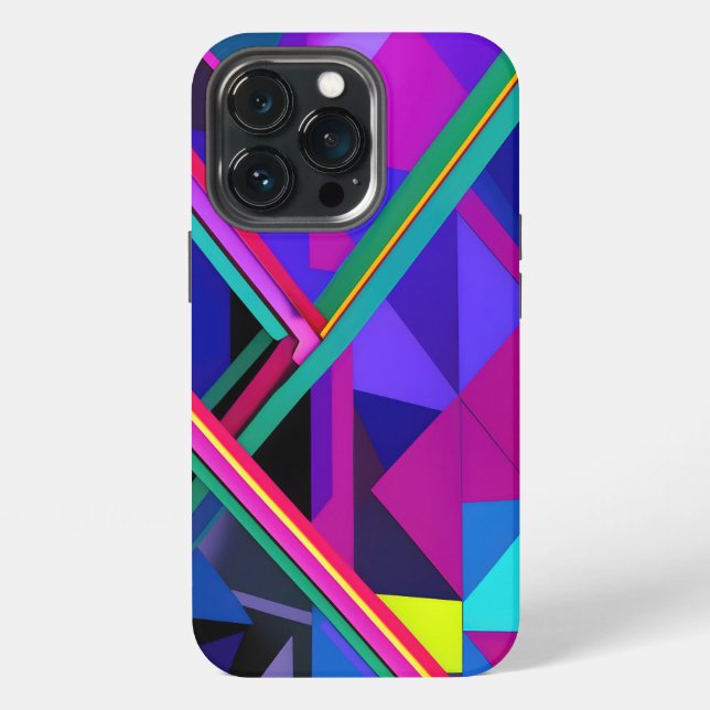 "Metropolis Grid: A Digital Reflection" iPhone Case (Back)