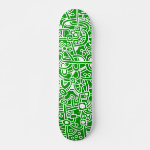 Metropolis I - White on Green Skateboard