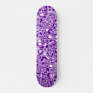 Metropolis I - White on Purple Skateboard