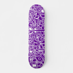 Metropolis III - White on Purple Skateboard