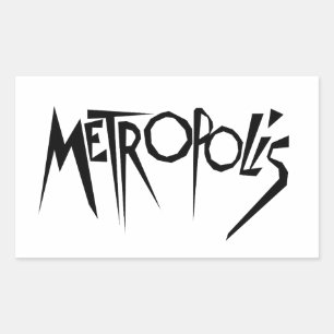 Metropolis movie poster title vintage cinema art f rectangular sticker