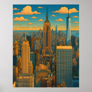 Metropolis Skyline Poster