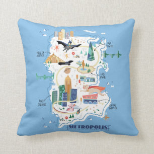 Metropolis Story Book Map Cushion
