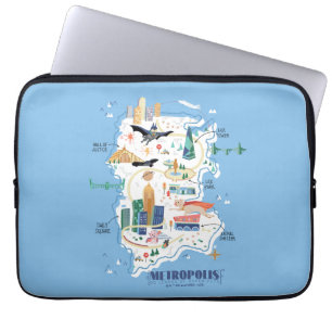 Metropolis Story Book Map Laptop Sleeve