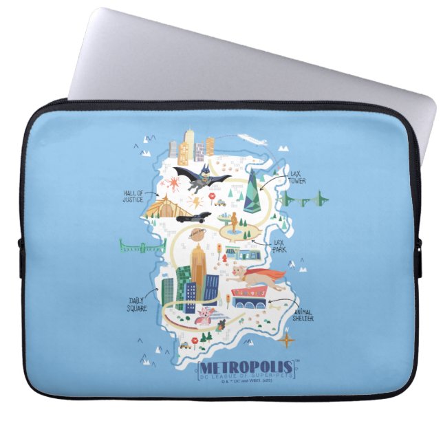 Metropolis Story Book Map Laptop Sleeve (Front)