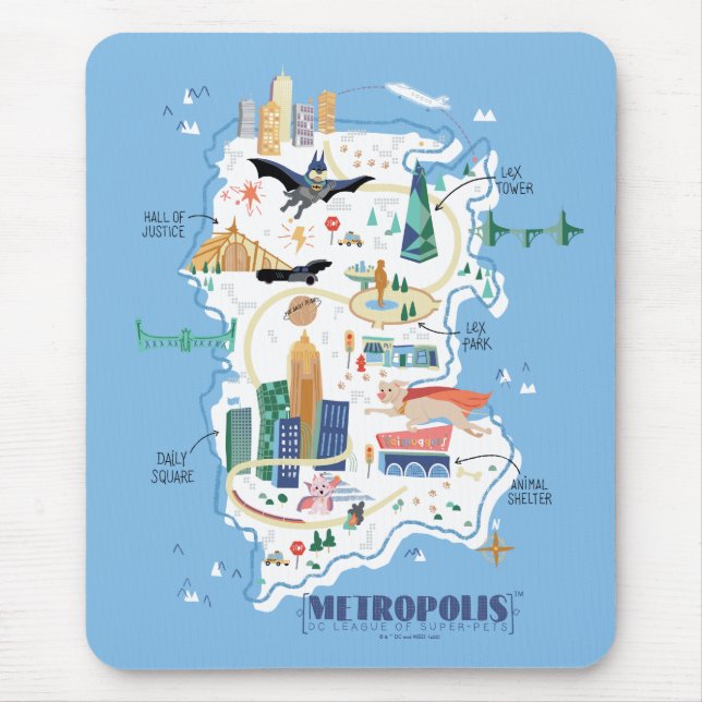 Metropolis Story Book Map Mouse Mat (Front)