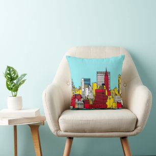 Metropolitan Skyline Urban Architecture Travel Cushion