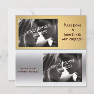 Mettalic  modern Square Engagement annoucement Announcement