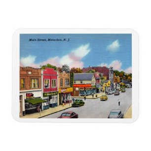 Metuchen NJ, Main Street, Vintage Magnet