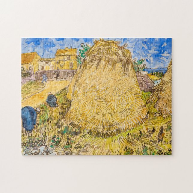 Meules de ble, Wheat Stacks by Vincent van Gogh Jigsaw Puzzle (Horizontal)