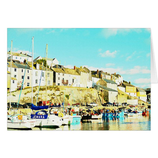 Mevagissey Cornwall England Watercolour (Front Horizontal)