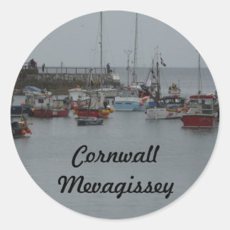 Mevagissey Harbour Classic Round Sticker