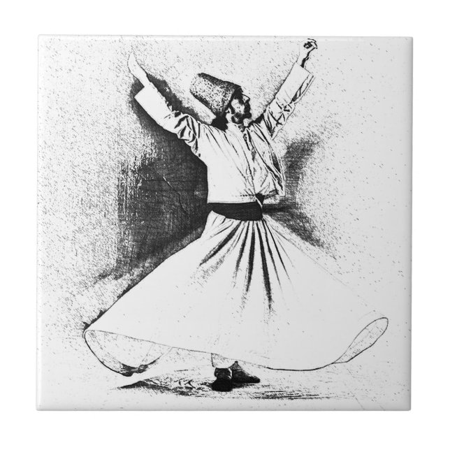 Mevlana Sufi Dervish Dancing Tile (Front)