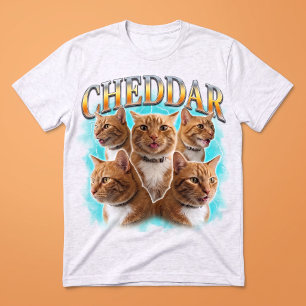 Mewbop Retro Pet Photo Collage Lightning Tri-Blend Shirt