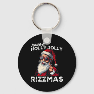Mewing Santa Mew Funny Santa Meme Rizz Rizzmas Chr Key Ring