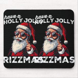 Mewing Santa Mew Funny Santa Meme Rizz Rizzmas Chr Mouse Mat