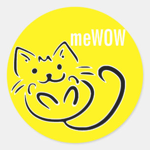 meWOW Cat Yellow Good Job Customisable Sticker