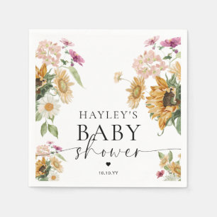 Mews Sunflower Fall Autumn Baby Shower Napkin