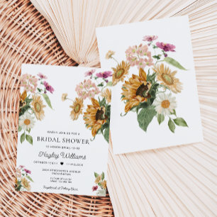 Mews Sunflower Fall Autumn Bridal Shower Invitation